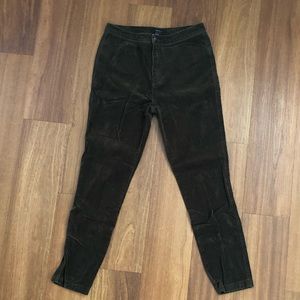 Deep olive green high waisted pants